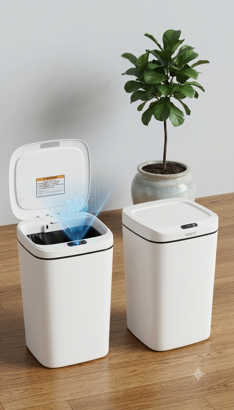Smart Hands-Free Trash Can – 12L, motion Sensor