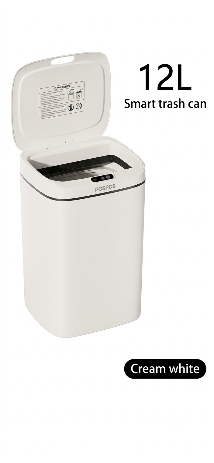 Smart Hands-Free Trash Can – 12L, motion Sensor